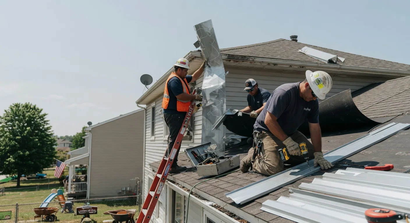 Storm Damage Metal Roof Repair in Stockholm, WI